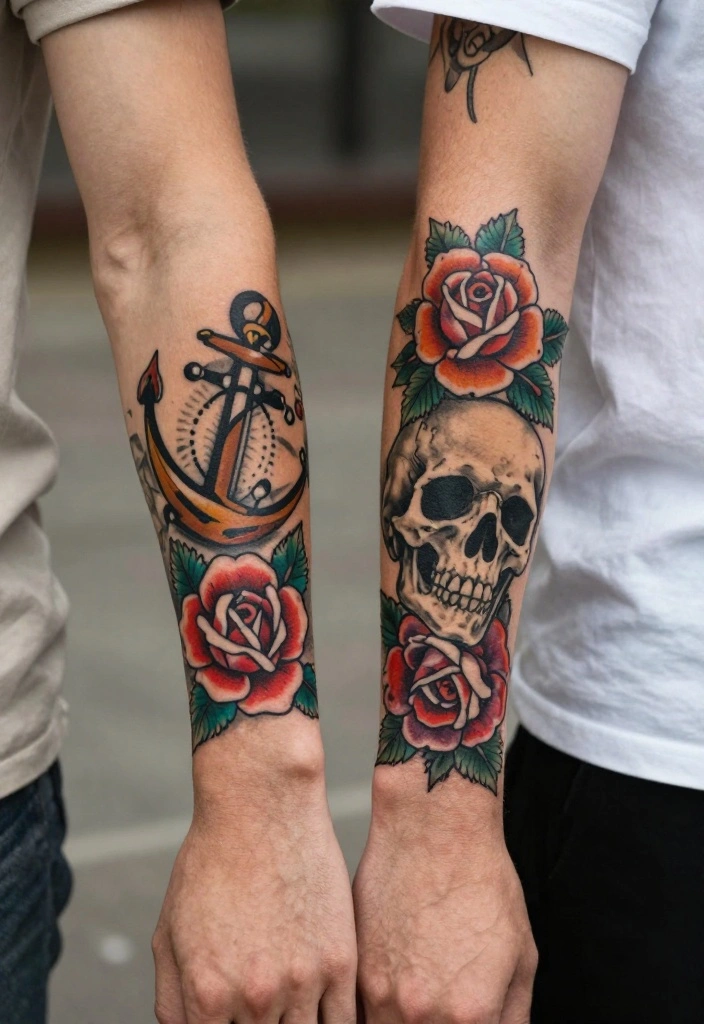 19 Half Sleeve Forearm Tattoo Designs for Men with Strong Personality - 11. Vintage-Inspired Tattoos 1
