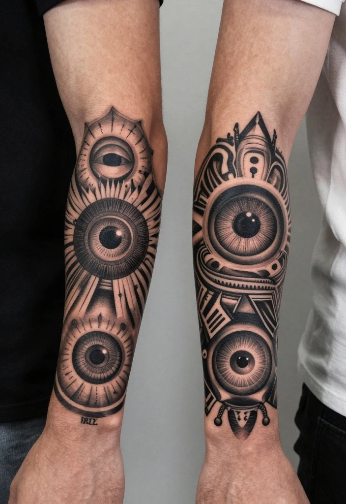 19 Half Sleeve Forearm Tattoo Designs for Men with Strong Personality - 12. Optical Illusions 1