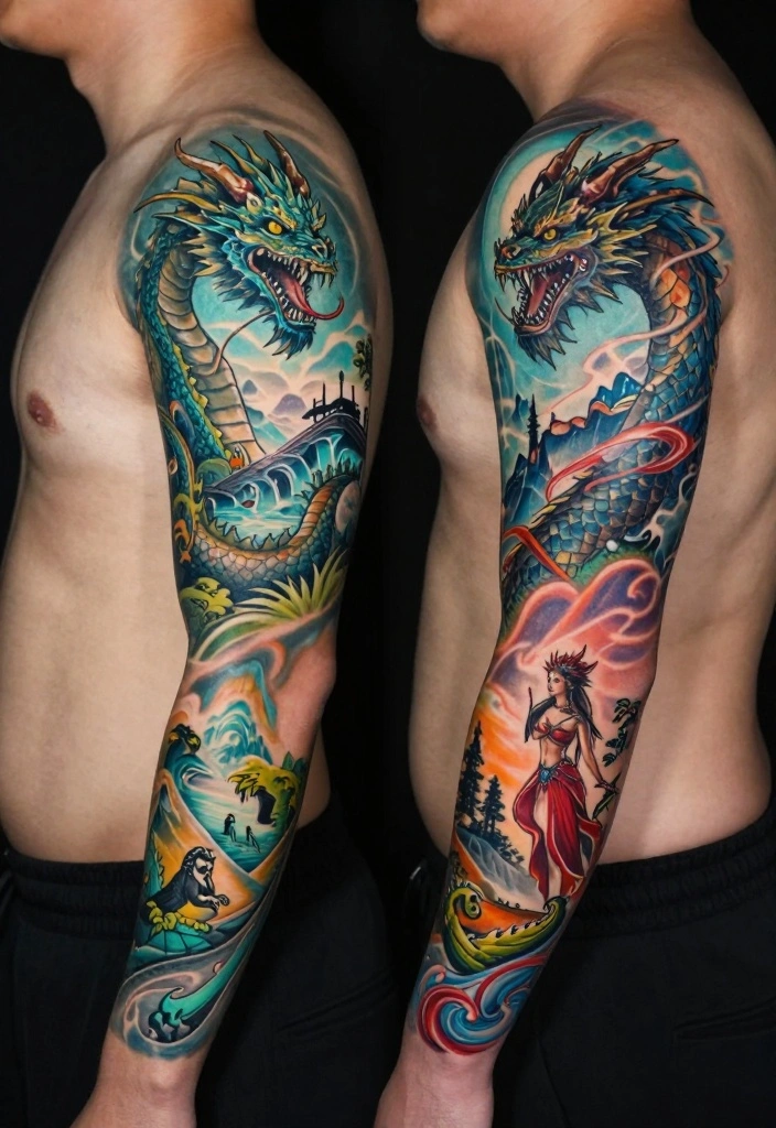19 Half Sleeve Forearm Tattoo Designs for Men with Strong Personality - 14. Fantasy Realm Tattoos 1
