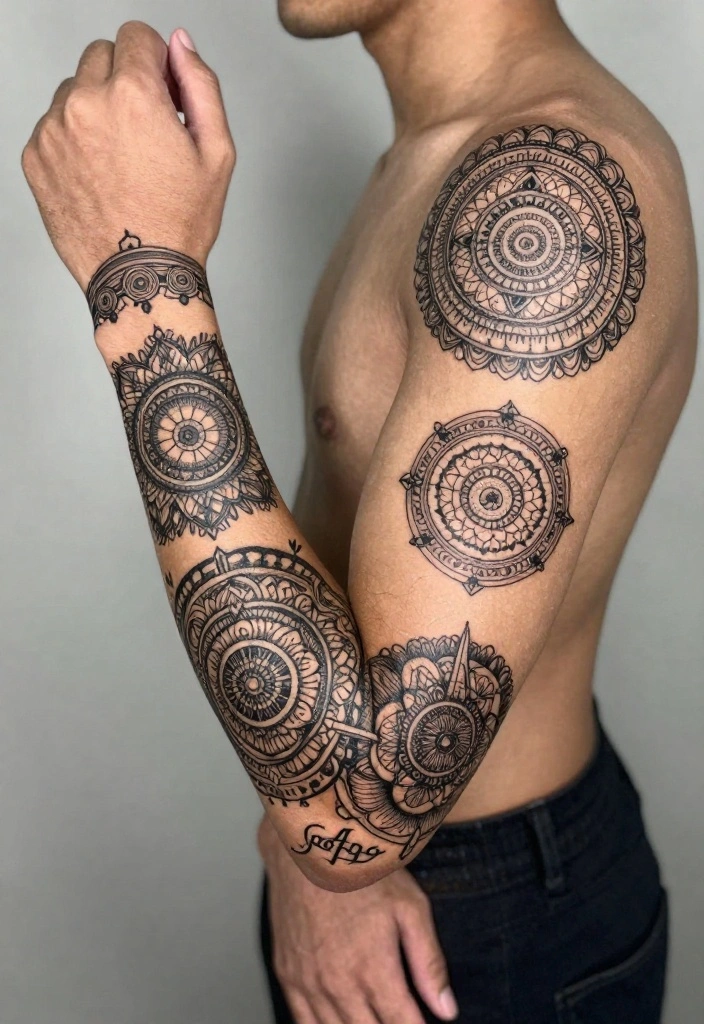 19 Half Sleeve Forearm Tattoo Designs for Men with Strong Personality - 15. Spiritual and Symbolic Tattoos 1