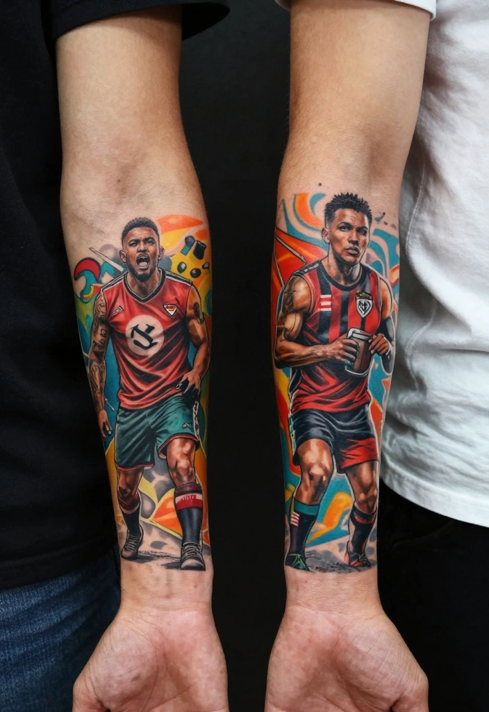 19 Half Sleeve Forearm Tattoo Designs for Men with Strong Personality - 16. Sports and Hobbies Tattoos 1