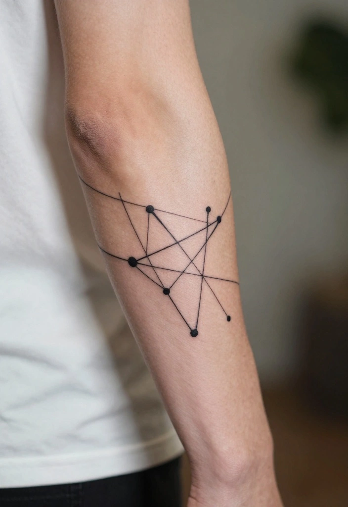 19 Men's Half Sleeve Forearm Tattoo Ideas That Look Insanely Cool - 10. Connection Lines 1