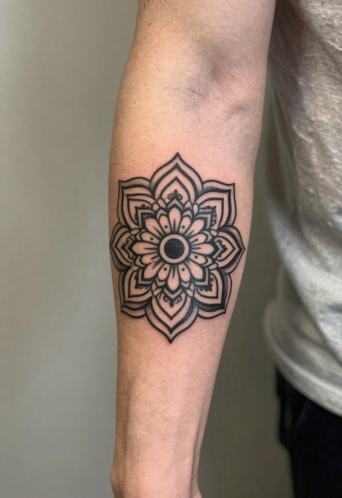 19 Men's Half Sleeve Forearm Tattoo Ideas That Look Insanely Cool - 7. Mandala Patterns 1