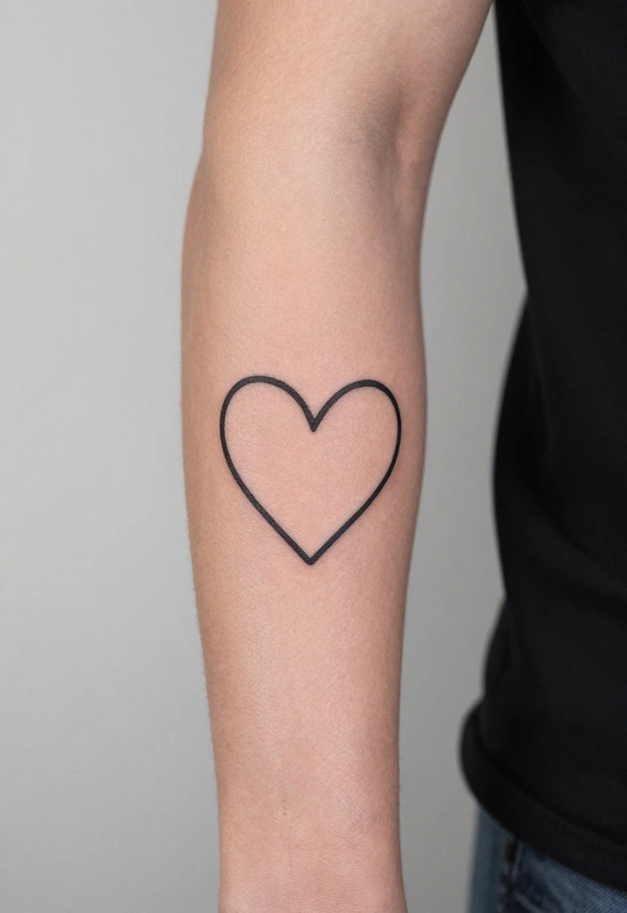 19 Outer Forearm Tattoo Ideas for Men That Stand Out Instantly - 17. Simple Heart Tattoos 1