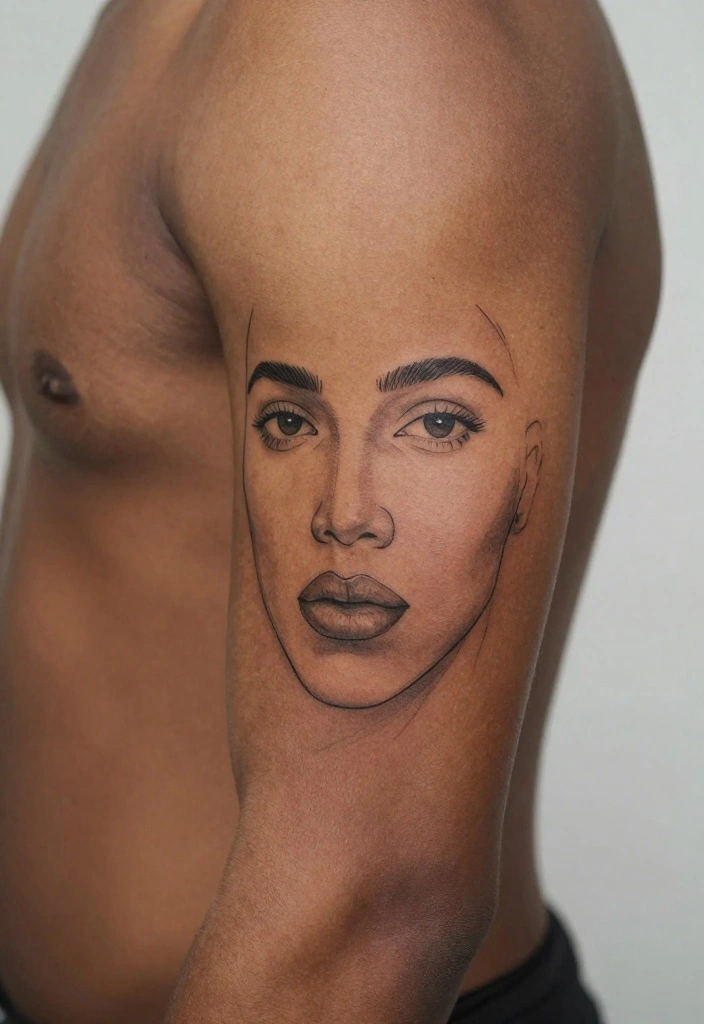 19 Outer Forearm Tattoo Ideas for Men That Stand Out Instantly - 9. Minimalist Portraits 1