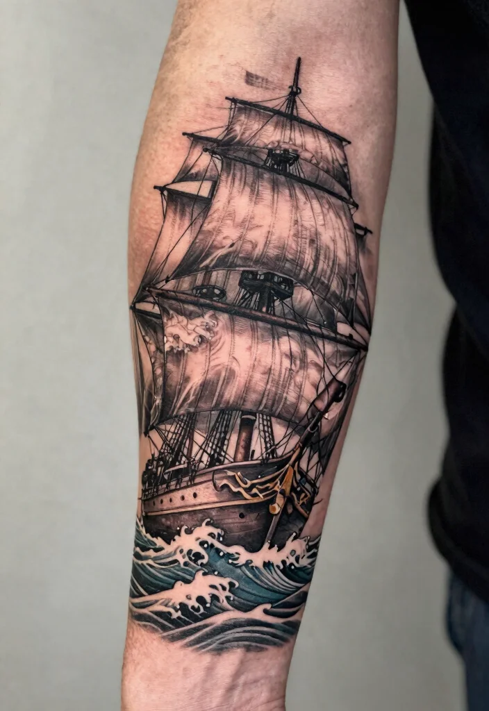20 Back of Forearm Tattoo Ideas for Men with Bold Visual Impact - 15. Nautical Themes 1