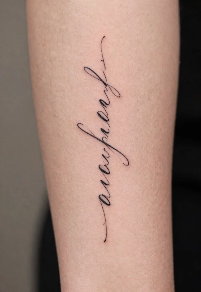 20 Back of Forearm Tattoo Ideas for Men with Bold Visual Impact - 6. Minimalistic Script 1