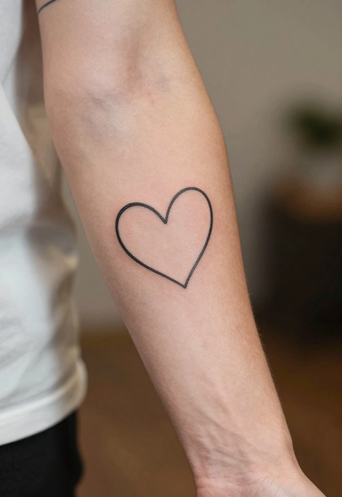 20 Front Forearm Tattoo Ideas for Men That Command Attention - 13. Minimalist Symbols of Love 1