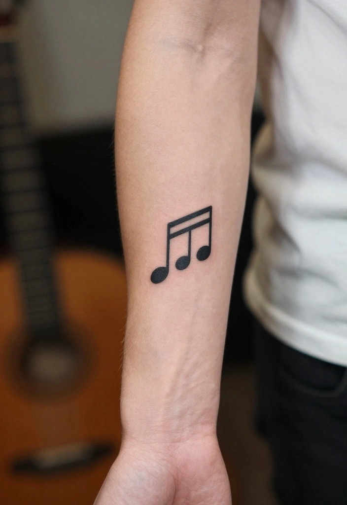 20 Front Forearm Tattoo Ideas for Men That Command Attention - 15. Music Notes 1