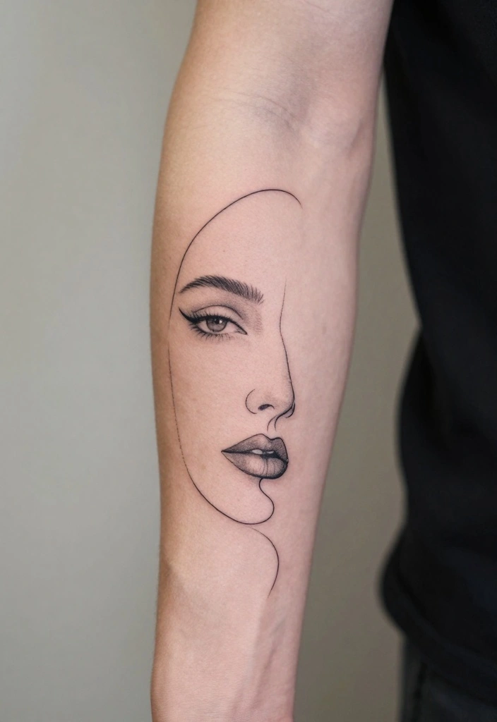 20 Front Forearm Tattoo Ideas for Men That Command Attention - 6. Line Art 1