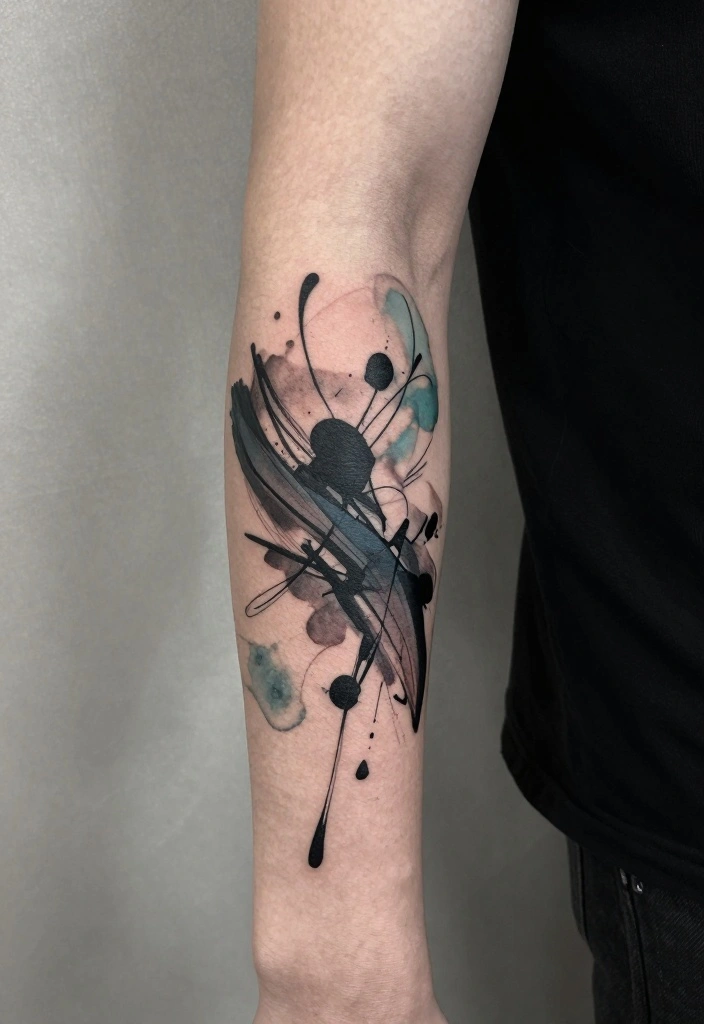 20 Front Forearm Tattoo Ideas for Men with Modern Style - 11. Abstract Watercolor 1