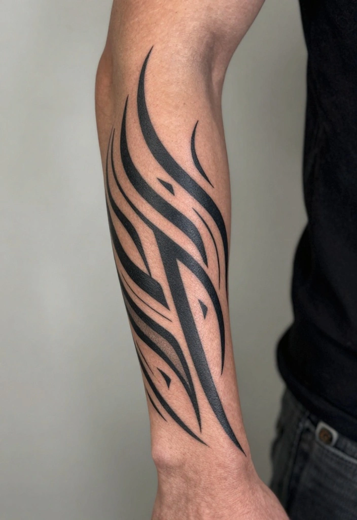 20 Front Forearm Tattoo Ideas for Men with Modern Style - 14. Modern Tribal Patterns 1