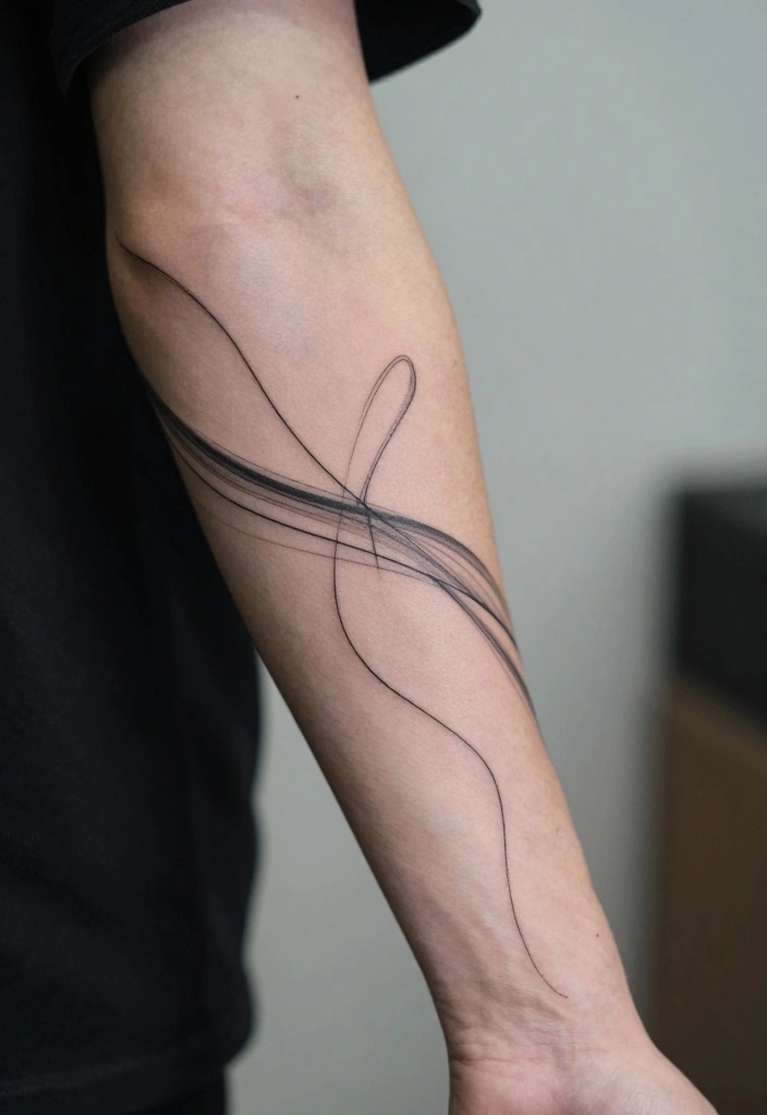 20 Front Forearm Tattoo Ideas for Men with Modern Style - 19. Connecting Lines 1