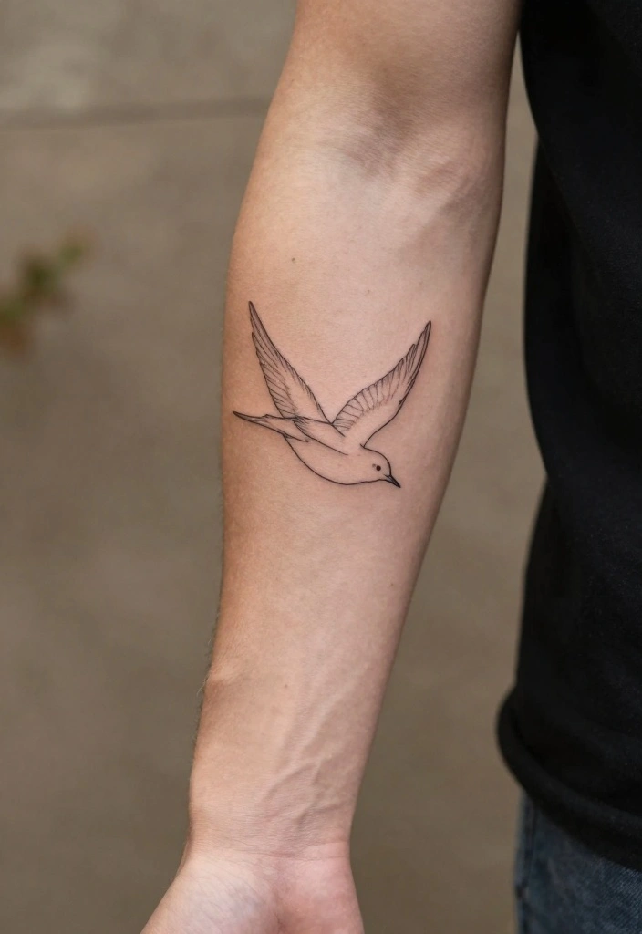 20 Front Forearm Tattoo Ideas for Men with Modern Style - 2. Minimalist Animals 1