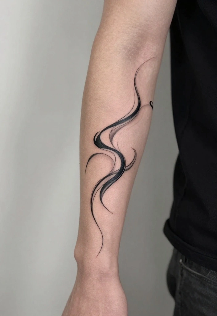20 Front Forearm Tattoo Ideas for Men with Modern Style - 3. Abstract Lines 1