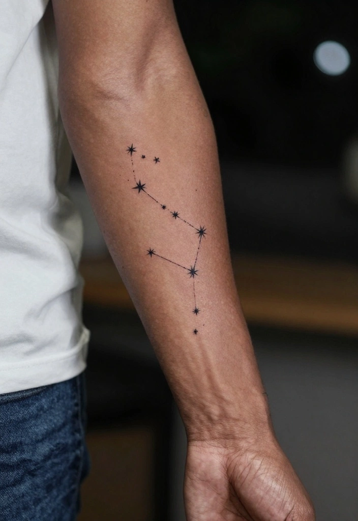 20 Front Forearm Tattoo Ideas for Men with Modern Style - 8. Cosmic Elements 1