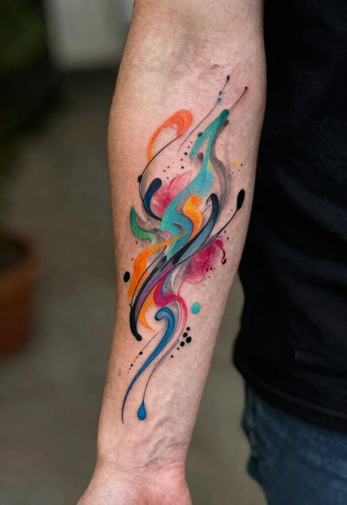 20 Inside Forearm Tattoo Ideas for Men That Look Powerful & Clean - 4. Abstract Art for the Unique Soul 1