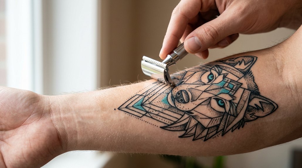 aftercare shaving tattoo area