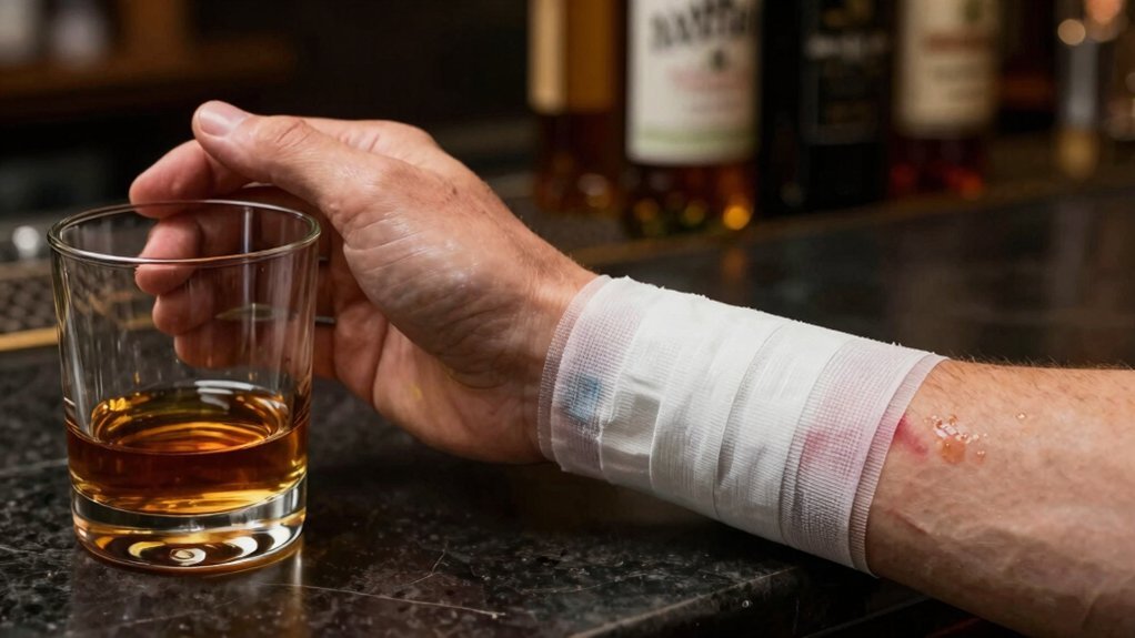 alcohol hinders healing invites infection