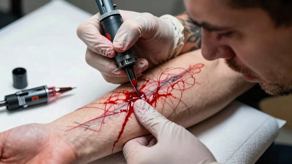 alcohol induced tattoo bleed nightmare