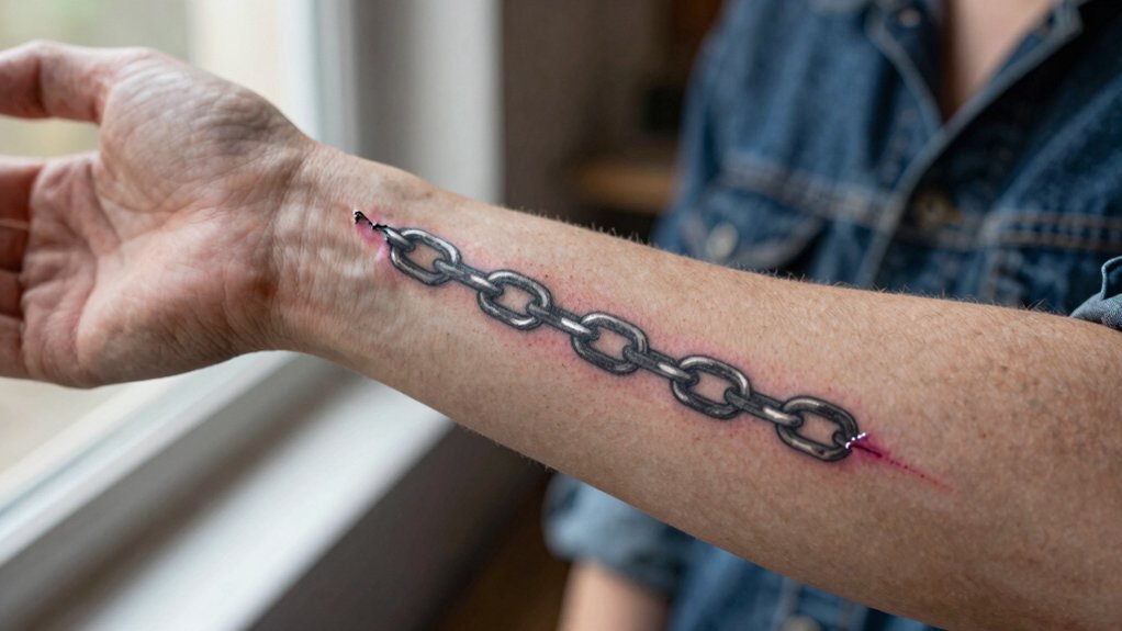 broken chains choosing freedom tattooed