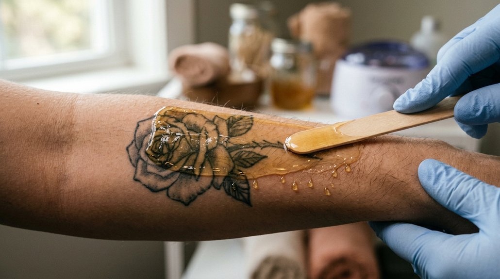can you wax tattooed skin