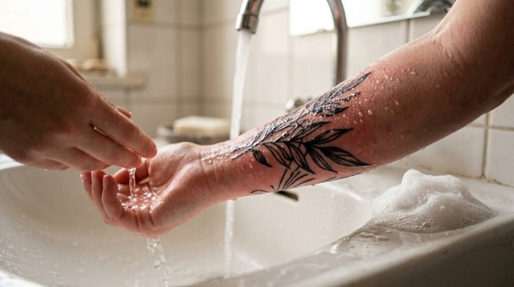 caring for a fresh tattoo