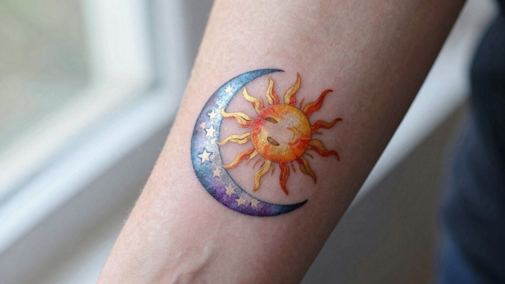 colorful sun and moon tattoo meanings speak