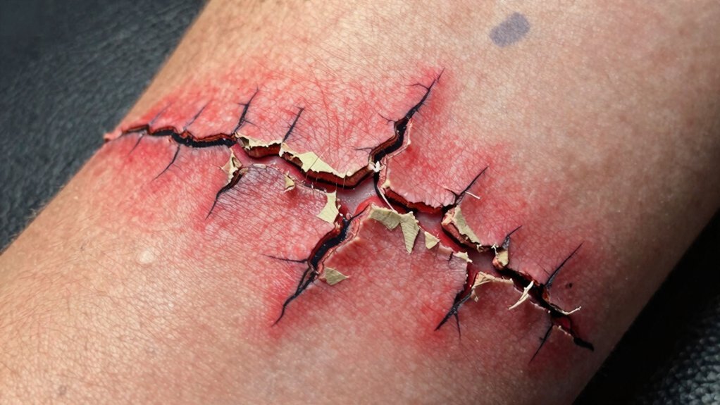 cracking skin pigment loss