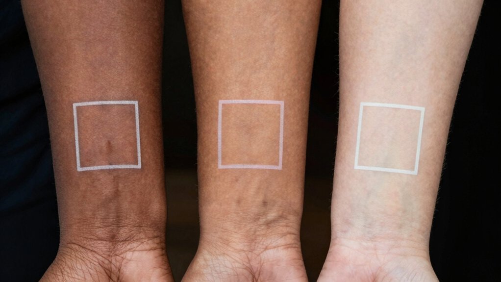fair skin shows strongest white ink
