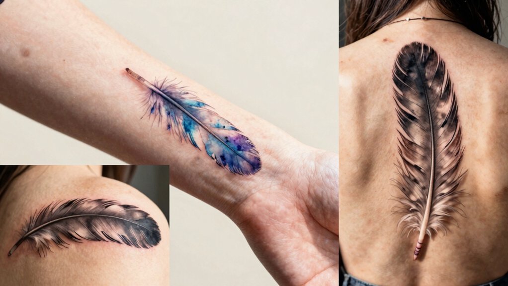feather placements shape meaning