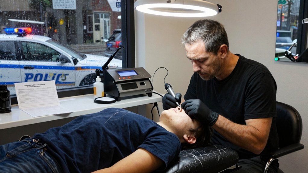 illegal minor tattooing penalties fines jail license revoked