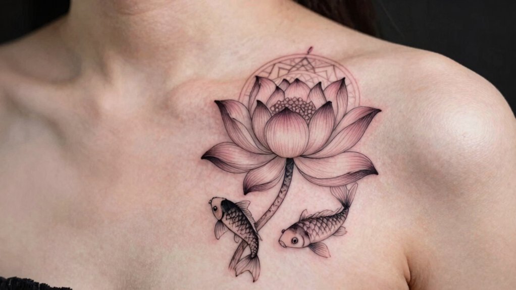 lotus paired with symbolic resonance
