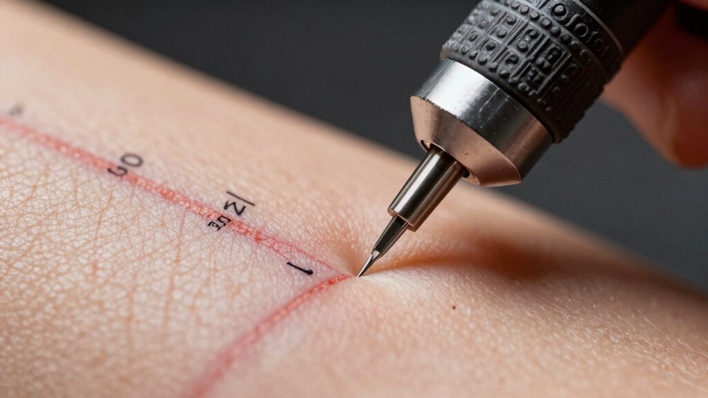 needle depth protrusion voltage speed