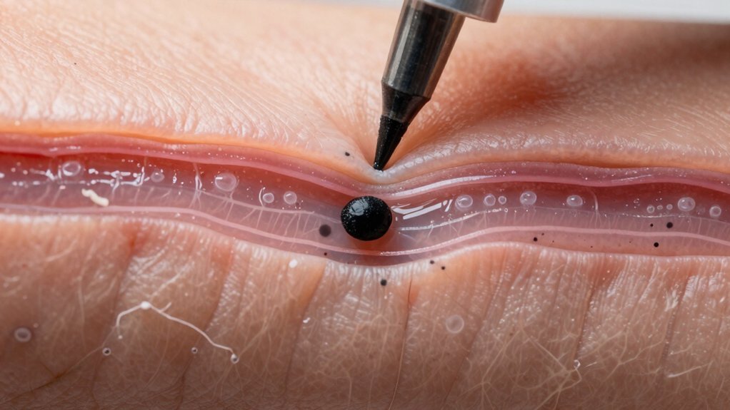 penetrate dermis 1 5 2 mm depth
