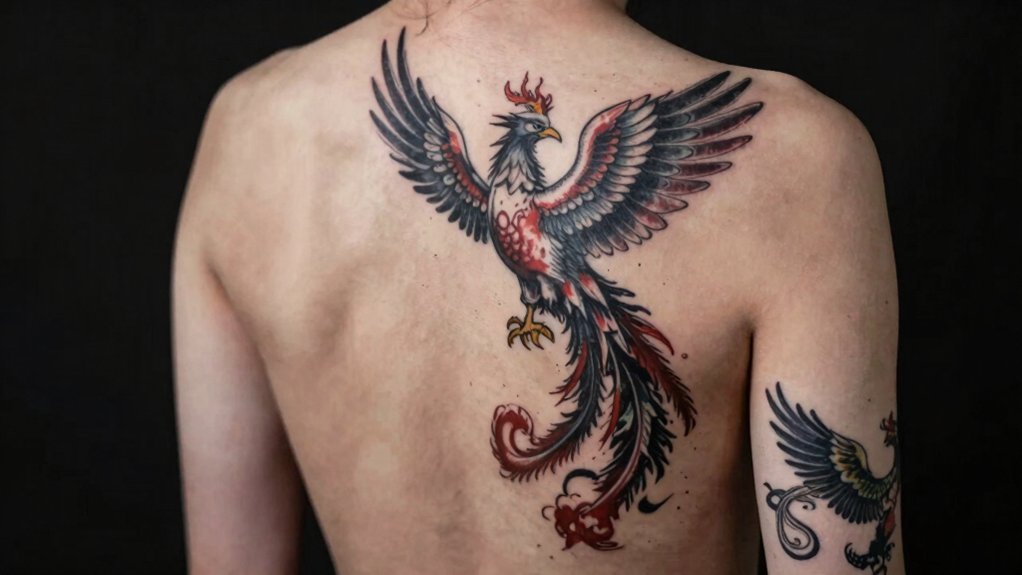 phoenix tattoo placement conveys transformation