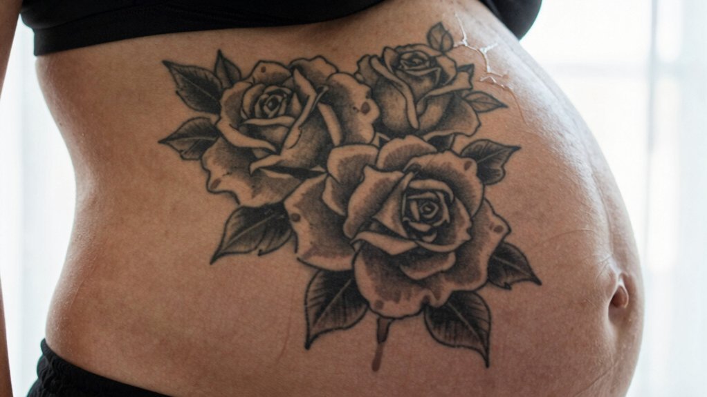 pregnancy distorts fresh tattoos