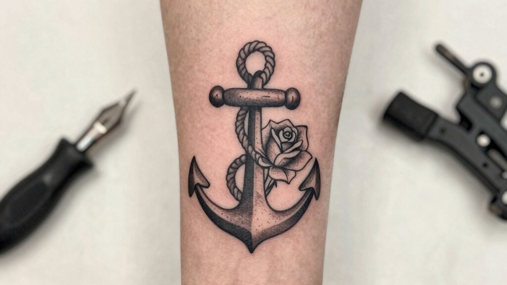 rope roses lettering entwined