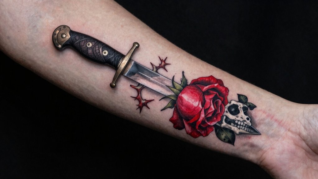 rose dagger beauty meets danger rose skull mortality and resilience