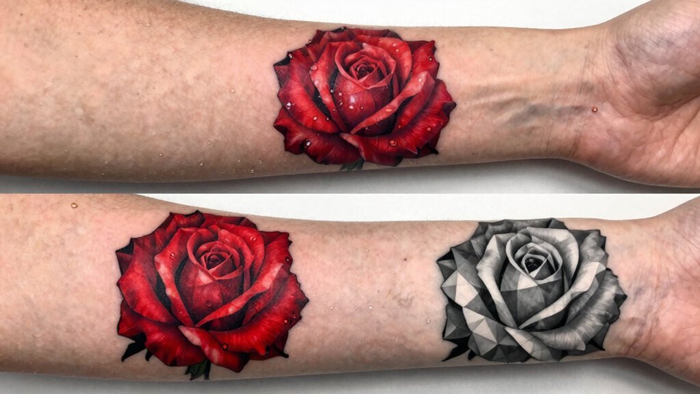 rose tattoo styles convey varied meanings