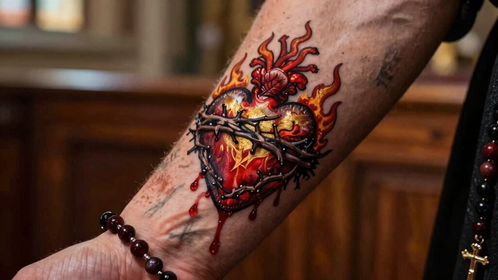 sacred heart tattooed devotion