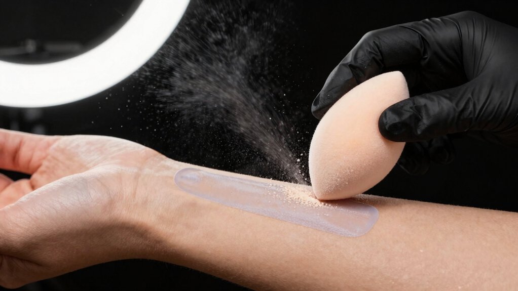 setting powder press spray transfer proof