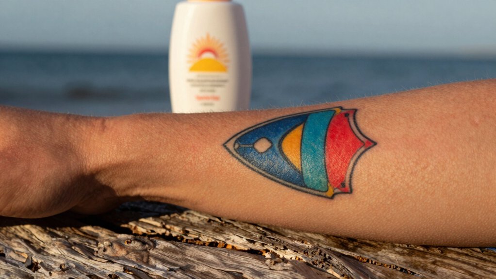 sun protects tattoo from fading daily
