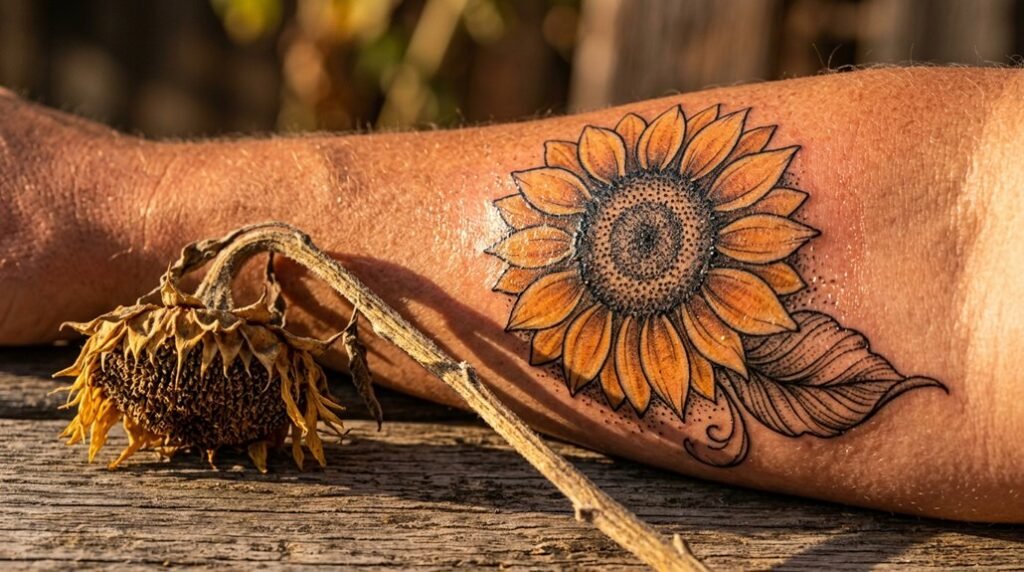 sunflower tattoo symbolism explained clearly