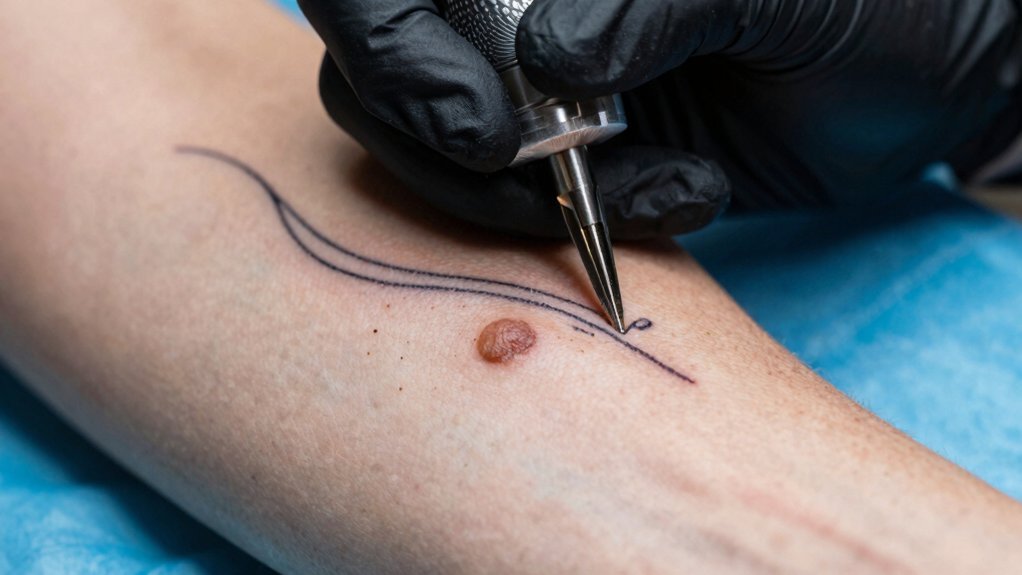 tattooing around moles safely