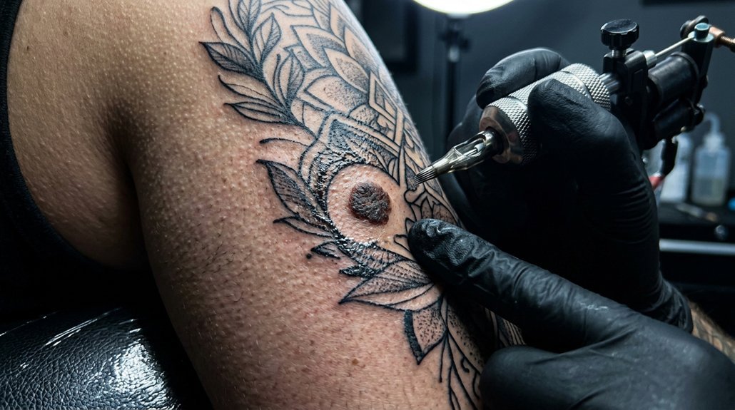 tattooing over a mole