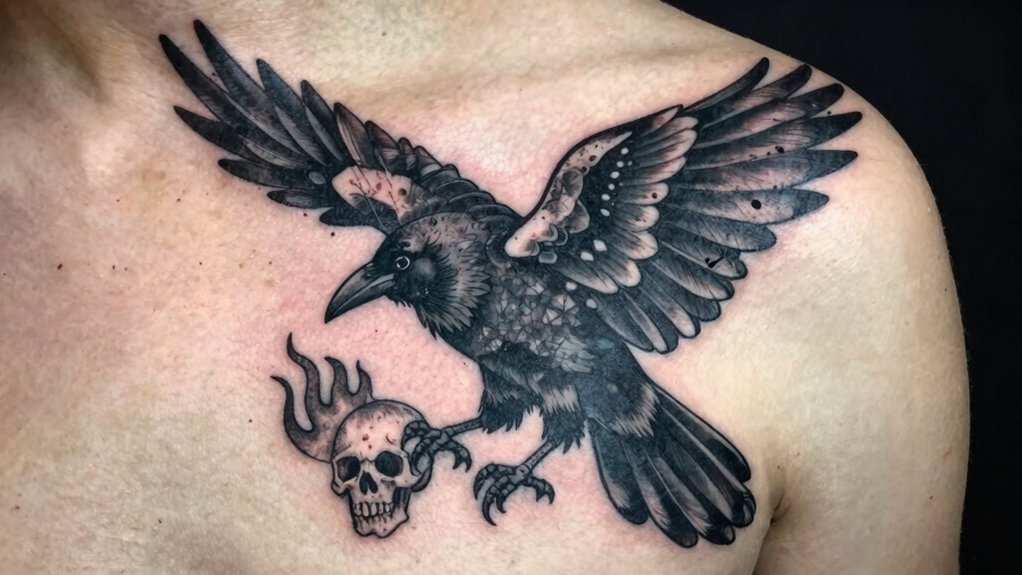 transformation through raven rebirth tattoo