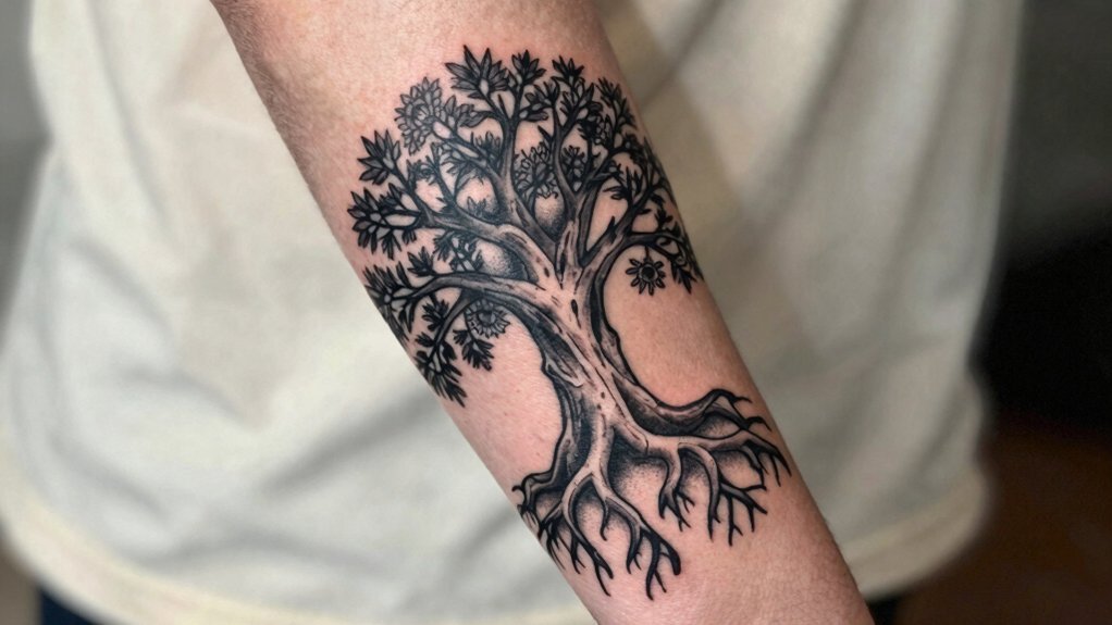 trees as sacred cosmic symbols roots skyward