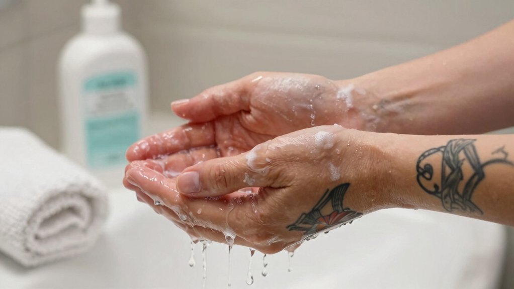 wash rinse pat dry gently