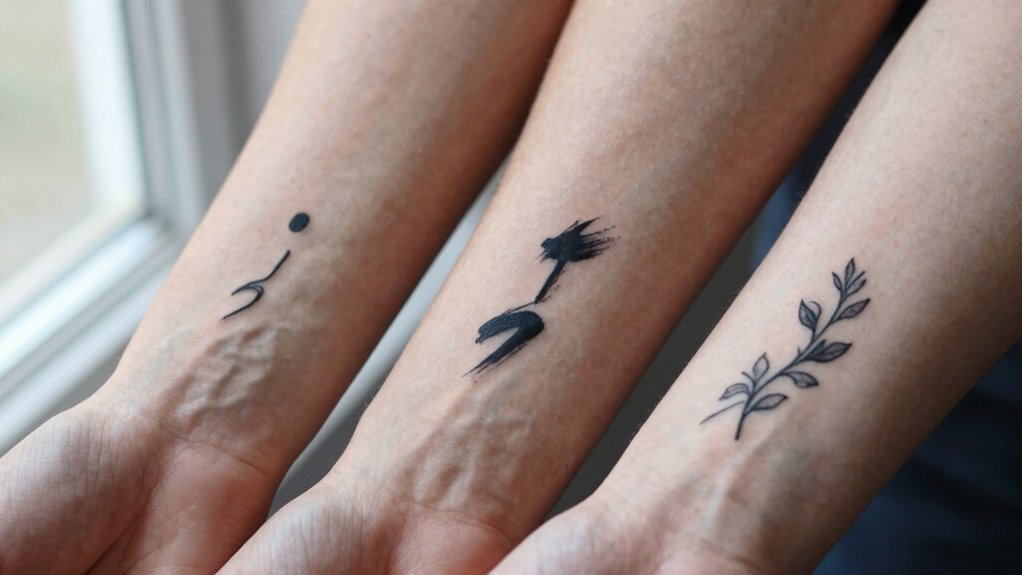 whisper or bold semicolon tattoos
